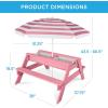 image:imageBest Choice Products 3in1 Sand and Water Table for Toddlers Kids Picnic Table with Umbrella Seats up to 4 220 lb Capacity Per Bench Removable Top Panel 2 Buckets  PinkPink