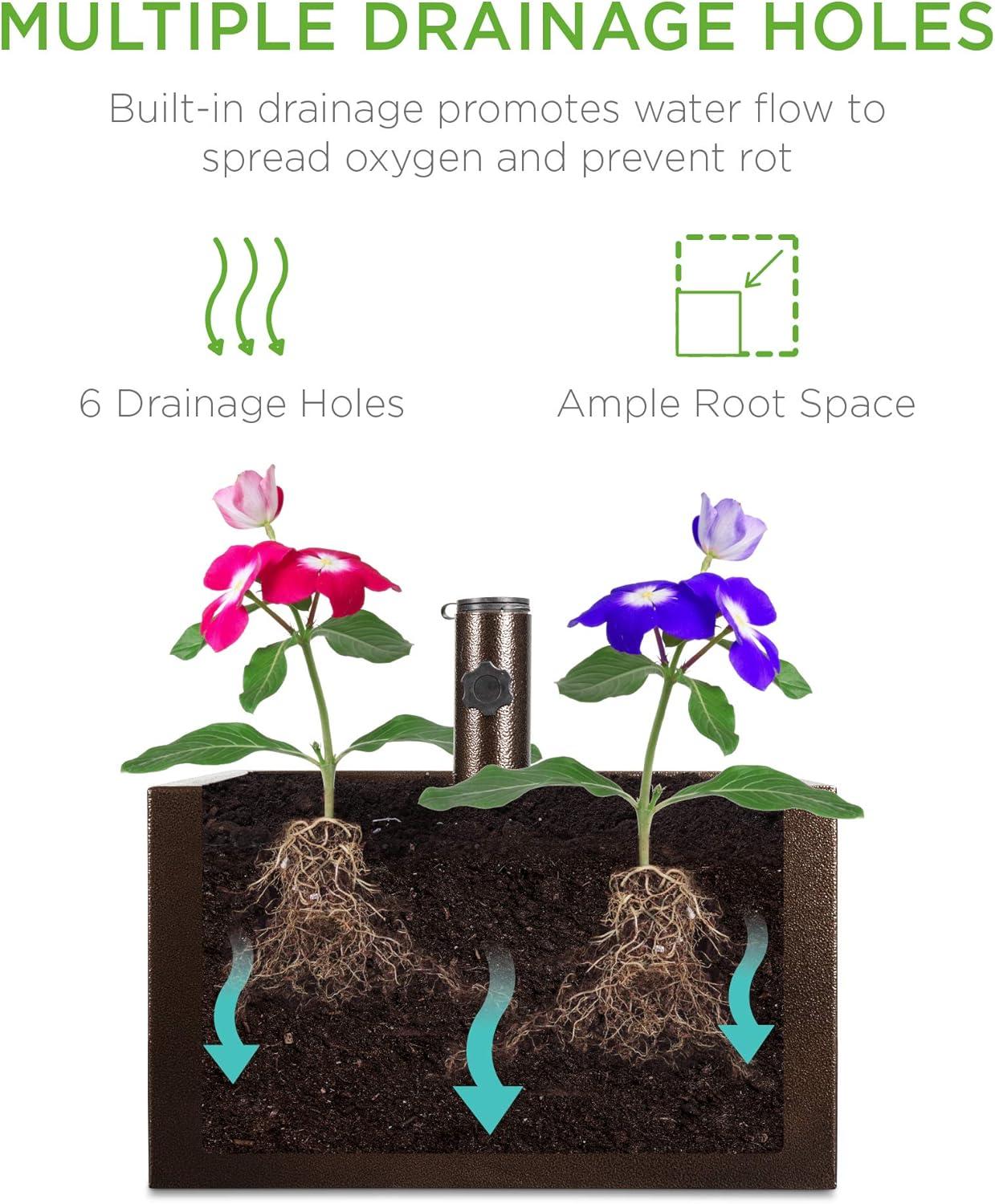 image:imageBest Choice Products 150lb Capacity Portable Steel Umbrella Base Stand for Outdoor Patio Garden Market wFillable Planter Drainage 2 Adjustment Knobs Handle Wheels