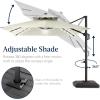 image:imageBest Choice Products 10x10ft Cantilever Patio Umbrella wBase Included Solar LED Lights 360 Rotation Large Offset Hanging Outdoor Shade for Deck Pool Backyard wStand  SandIvory