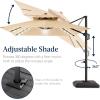 image:imageBest Choice Products 10x10ft Cantilever Patio Umbrella wBase Included Solar LED Lights 360 Rotation Large Offset Hanging Outdoor Shade for Deck Pool Backyard wStand  SandSand