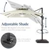 image:imageBest Choice Products 10x10ft Cantilever Patio Umbrella wBase Included Solar LED Lights 360 Rotation Large Offset Hanging Outdoor Shade for Deck Pool Backyard wStand  SandIvory