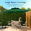 image:imageBest Choice Products 10x10ft Cantilever Patio Umbrella wBase Included Solar LED Lights 360 Rotation Large Offset Hanging Outdoor Shade for Deck Pool Backyard wStand  SandGreen