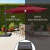 image:imageBest Choice Products 10x10ft Cantilever Patio Umbrella wBase Included Solar LED Lights 360 Rotation Large Offset Hanging Outdoor Shade for Deck Pool Backyard wStand  SandBurgundy