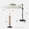 image:imageBest Choice Products 10x10ft Cantilever Patio Umbrella wBase Included Solar LED Lights 360 Rotation Large Offset Hanging Outdoor Shade for Deck Pool Backyard wStand  SandIvory
