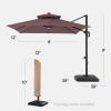 image:imageBest Choice Products 10x10ft Cantilever Patio Umbrella wBase Included Solar LED Lights 360 Rotation Large Offset Hanging Outdoor Shade for Deck Pool Backyard wStand  SandDeep Taupe