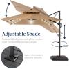 image:imageBest Choice Products 10x10ft Cantilever Patio Umbrella wBase Included Solar LED Lights 360 Rotation Large Offset Hanging Outdoor Shade for Deck Pool Backyard wStand  SandTan