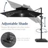 image:imageBest Choice Products 10x10ft Cantilever Patio Umbrella wBase Included Solar LED Lights 360 Rotation Large Offset Hanging Outdoor Shade for Deck Pool Backyard wStand  SandBlack