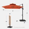 image:imageBest Choice Products 10x10ft Cantilever Patio Umbrella wBase Included Solar LED Lights 360 Rotation Large Offset Hanging Outdoor Shade for Deck Pool Backyard wStand  SandRust
