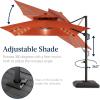 image:imageBest Choice Products 10x10ft Cantilever Patio Umbrella wBase Included Solar LED Lights 360 Rotation Large Offset Hanging Outdoor Shade for Deck Pool Backyard wStand  SandRust