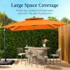 image:imageBest Choice Products 10x10ft Cantilever Patio Umbrella wBase Included Solar LED Lights 360 Rotation Large Offset Hanging Outdoor Shade for Deck Pool Backyard wStand  SandOrange