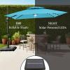 image:imageBest Choice Products 10x10ft Cantilever Patio Umbrella wBase Included Solar LED Lights 360 Rotation Large Offset Hanging Outdoor Shade for Deck Pool Backyard wStand  SandSky Blue