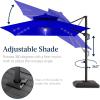 image:imageBest Choice Products 10x10ft Cantilever Patio Umbrella wBase Included Solar LED Lights 360 Rotation Large Offset Hanging Outdoor Shade for Deck Pool Backyard wStand  SandResort Blue