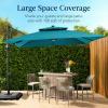 image:imageBest Choice Products 10x10ft Cantilever Patio Umbrella wBase Included Solar LED Lights 360 Rotation Large Offset Hanging Outdoor Shade for Deck Pool Backyard wStand  SandCerulean