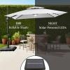 image:imageBest Choice Products 10x10ft Cantilever Patio Umbrella wBase Included Solar LED Lights 360 Rotation Large Offset Hanging Outdoor Shade for Deck Pool Backyard wStand  SandFog Gray