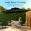 image:imageBest Choice Products 10x10ft Cantilever Patio Umbrella wBase Included Solar LED Lights 360 Rotation Large Offset Hanging Outdoor Shade for Deck Pool Backyard wStand  SandBlack