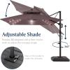 image:imageBest Choice Products 10x10ft Cantilever Patio Umbrella wBase Included Solar LED Lights 360 Rotation Large Offset Hanging Outdoor Shade for Deck Pool Backyard wStand  SandDeep Taupe