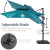 image:imageBest Choice Products 10x10ft Cantilever Patio Umbrella wBase Included Solar LED Lights 360 Rotation Large Offset Hanging Outdoor Shade for Deck Pool Backyard wStand  SandCerulean