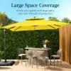image:imageBest Choice Products 10x10ft Cantilever Patio Umbrella wBase Included Solar LED Lights 360 Rotation Large Offset Hanging Outdoor Shade for Deck Pool Backyard wStand  SandYellow