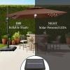 image:imageBest Choice Products 10x10ft Cantilever Patio Umbrella wBase Included Solar LED Lights 360 Rotation Large Offset Hanging Outdoor Shade for Deck Pool Backyard wStand  SandBrown