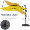 image:imageBest Choice Products 10x10ft Cantilever Patio Umbrella wBase Included Solar LED Lights 360 Rotation Large Offset Hanging Outdoor Shade for Deck Pool Backyard wStand  SandYellow