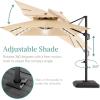 image:imageBest Choice Products 10x10ft Cantilever Patio Umbrella wBase Included Solar LED Lights 360 Rotation Large Offset Hanging Outdoor Shade for Deck Pool Backyard wStand  SandSand