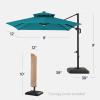 image:imageBest Choice Products 10x10ft Cantilever Patio Umbrella wBase Included Solar LED Lights 360 Rotation Large Offset Hanging Outdoor Shade for Deck Pool Backyard wStand  SandCerulean
