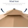 image:imageBest Choice Products 10x10ft Cantilever Patio Umbrella wBase Included Solar LED Lights 360 Rotation Large Offset Hanging Outdoor Shade for Deck Pool Backyard wStand  SandTan