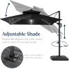 image:imageBest Choice Products 10x10ft Cantilever Patio Umbrella wBase Included Solar LED Lights 360 Rotation Large Offset Hanging Outdoor Shade for Deck Pool Backyard wStand  SandBlack