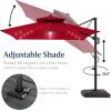 image:imageBest Choice Products 10x10ft Cantilever Patio Umbrella wBase Included Solar LED Lights 360 Rotation Large Offset Hanging Outdoor Shade for Deck Pool Backyard wStand  SandRed
