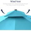 image:imageBest Choice Products 10x10ft Cantilever Patio Umbrella wBase Included Solar LED Lights 360 Rotation Large Offset Hanging Outdoor Shade for Deck Pool Backyard wStand  SandSky Blue