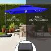 image:imageBest Choice Products 10x10ft Cantilever Patio Umbrella wBase Included Solar LED Lights 360 Rotation Large Offset Hanging Outdoor Shade for Deck Pool Backyard wStand  SandResort Blue