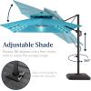 image:imageBest Choice Products 10x10ft Cantilever Patio Umbrella wBase Included Solar LED Lights 360 Rotation Large Offset Hanging Outdoor Shade for Deck Pool Backyard wStand  SandSky Blue