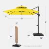 image:imageBest Choice Products 10x10ft Cantilever Patio Umbrella wBase Included Solar LED Lights 360 Rotation Large Offset Hanging Outdoor Shade for Deck Pool Backyard wStand  SandYellow