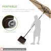 image:imageBest Choice Products 150lb Capacity Portable Steel Umbrella Base Stand for Outdoor Patio Garden Market wFillable Planter Drainage 2 Adjustment Knobs Handle Wheels