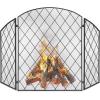 image:imageBest Choice Products 3Panel 50x30in Wrought Iron Decorative Mesh Fireplace Screen Gate Protector Fire Spark Guard for Indoor amp Outdoor wFolding Side Panels Black
