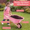 image:imageBest Choice Products Kids Gardening Tool Set 8 Piece with Wheelbarrow Metal Tools Watering Can Apron and Gloves Child Garden Play Set for Outdoor Backyard Play Ages 3  PinkPinkPinkPink