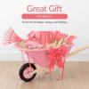 image:imageBest Choice Products Kids Gardening Tool Set 8 Piece with Wheelbarrow Metal Tools Watering Can Apron and Gloves Child Garden Play Set for Outdoor Backyard Play Ages 3  PinkPinkPinkPink