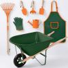 image:imageBest Choice Products Kids Gardening Tool Set 8 Piece with Wheelbarrow Metal Tools Watering Can Apron and Gloves Child Garden Play Set for Outdoor Backyard Play Ages 3  PinkPinkGreenOrange