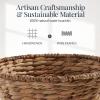 image:imageBest Choice Products Handwoven Easter Basket Small Woven Easter Basket for Kids Easter Egg Hunt Basket wCollapsible Handle Tapered Shape Water Hyacinth  NaturalChestnut