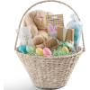 image:imageBest Choice Products Handwoven Easter Basket Small Woven Easter Basket for Kids Easter Egg Hunt Basket wCollapsible Handle Tapered Shape Water Hyacinth  NaturalWhite