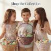 image:imageBest Choice Products Handwoven Easter Basket Small Woven Easter Basket for Kids Easter Egg Hunt Basket wCollapsible Handle Tapered Shape Water Hyacinth  NaturalWhite