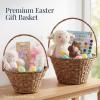 image:imageBest Choice Products Handwoven Easter Basket Small Woven Easter Basket for Kids Easter Egg Hunt Basket wCollapsible Handle Tapered Shape Water Hyacinth  NaturalChestnut