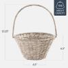 image:imageBest Choice Products Handwoven Easter Basket Small Woven Easter Basket for Kids Easter Egg Hunt Basket wCollapsible Handle Tapered Shape Water Hyacinth  NaturalWhite