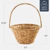 image:imageBest Choice Products Handwoven Easter Basket Small Woven Easter Basket for Kids Easter Egg Hunt Basket wCollapsible Handle Tapered Shape Water Hyacinth  NaturalNatural