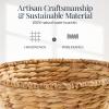 image:imageBest Choice Products Handwoven Easter Basket Small Woven Easter Basket for Kids Easter Egg Hunt Basket wCollapsible Handle Tapered Shape Water Hyacinth  NaturalNatural