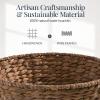 image:imageBest Choice Products Handwoven Easter Basket Small Woven Easter Basket for Kids Easter Egg Hunt Basket wCollapsible Handle Tapered Shape Water Hyacinth  NaturalChestnut