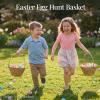 image:imageBest Choice Products Handwoven Easter Basket Small Woven Easter Basket for Kids Easter Egg Hunt Basket wCollapsible Handle Tapered Shape Water Hyacinth  NaturalNatural