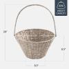 image:imageBest Choice Products Handwoven Easter Basket Small Woven Easter Basket for Kids Easter Egg Hunt Basket wCollapsible Handle Tapered Shape Water Hyacinth  NaturalWhite