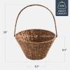 image:imageBest Choice Products Handwoven Easter Basket Small Woven Easter Basket for Kids Easter Egg Hunt Basket wCollapsible Handle Tapered Shape Water Hyacinth  NaturalChestnut