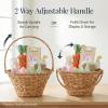 image:imageBest Choice Products Handwoven Easter Basket Small Woven Easter Basket for Kids Easter Egg Hunt Basket wCollapsible Handle Tapered Shape Water Hyacinth  NaturalNatural